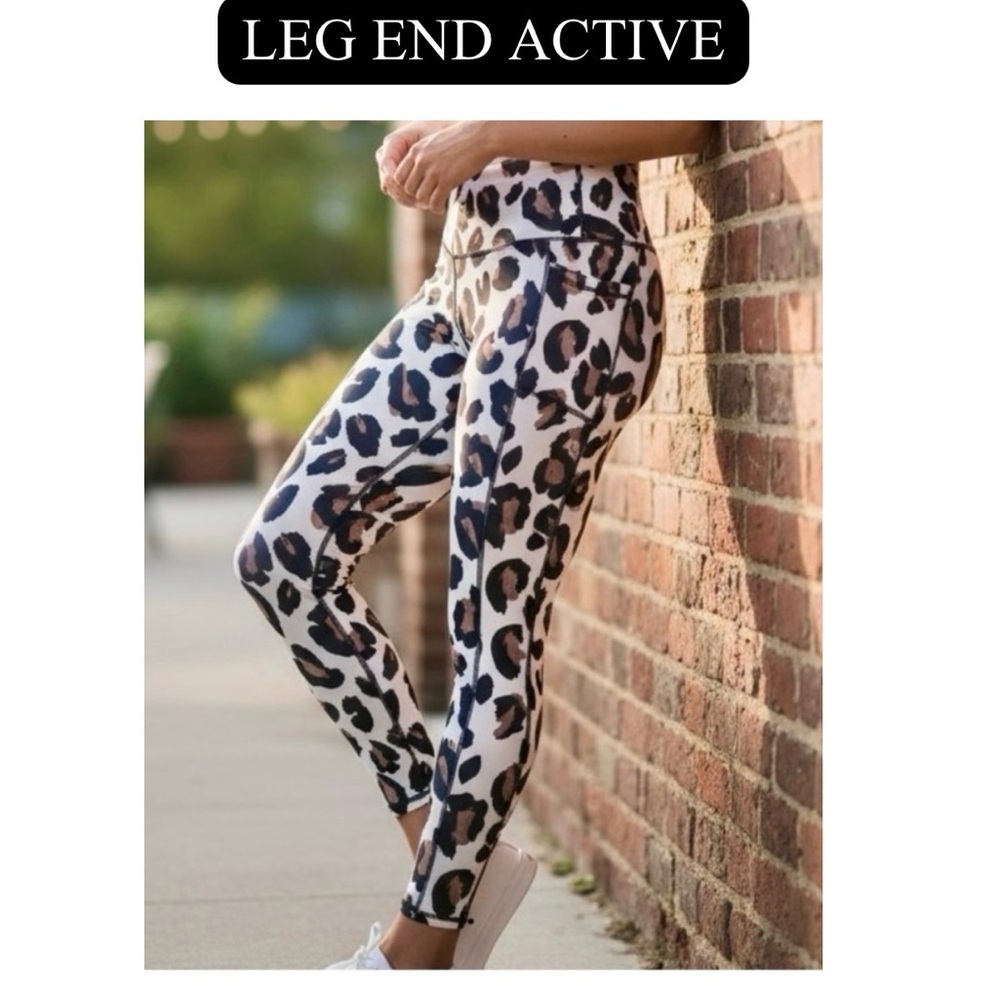 LEG END ACTIVE Leopard Leggings with Pockets, NWOT